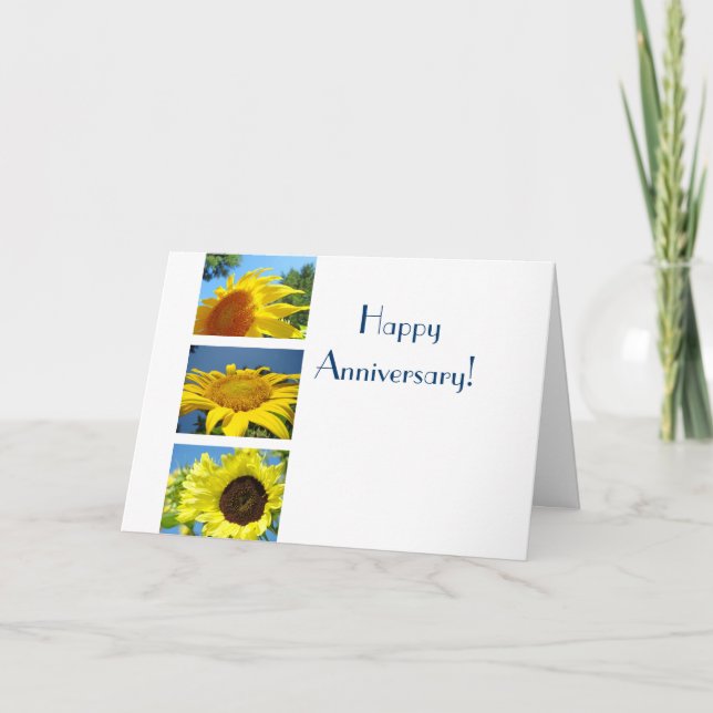 Happy Anniversary! greeting cards Yellow Sunflower (Front)