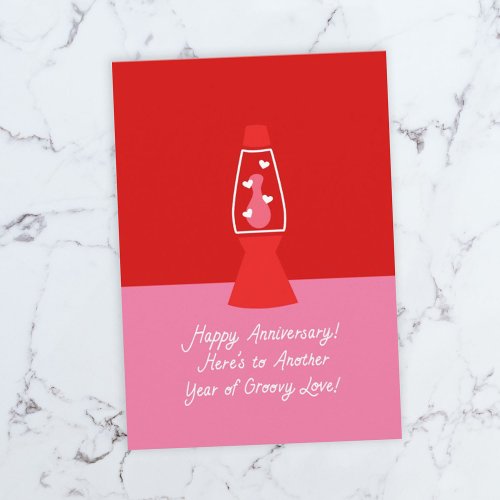 Happy Anniversary Groovy Love Greeting Card