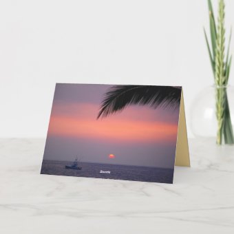 Happy Anniversary Hawaiian Tropical Sunset Card | Zazzle