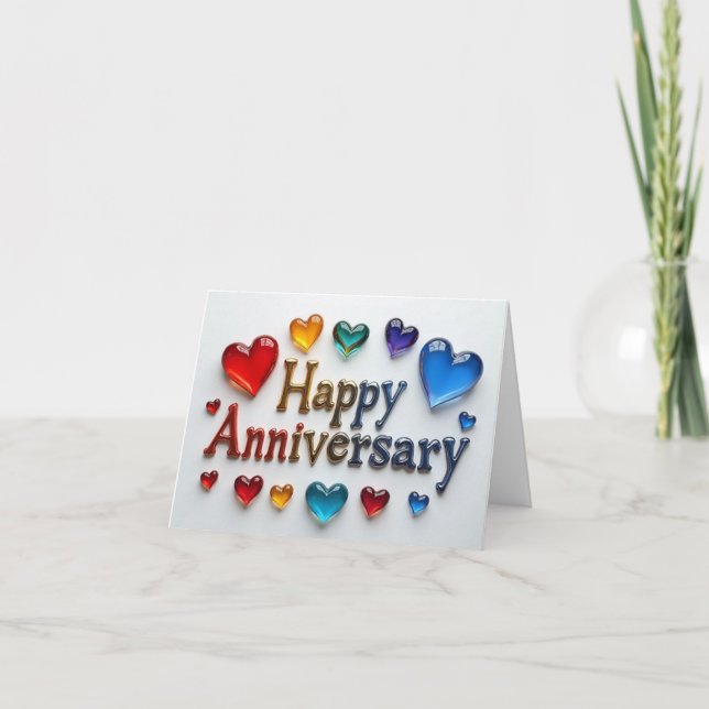 Happy  Anniversary heart Card. Card (Front)
