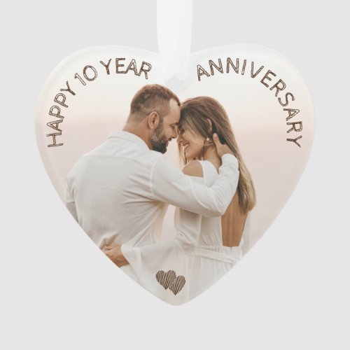 Happy Anniversary Heart Customizable Ornament