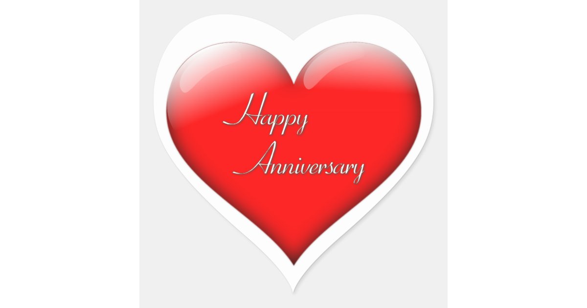 Happy Anniversary Heart Sticker Zazzle