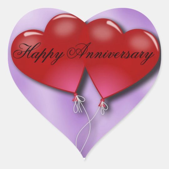 Happy Anniversary Heart Sticker | Zazzle.com