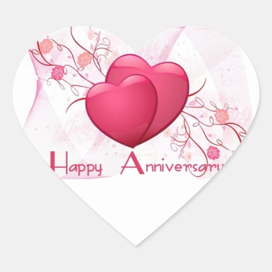 happy anniversary hearts heart sticker zazzle com