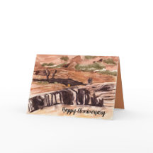 Happy Anniversary Hiking Mountain Desert Landscape