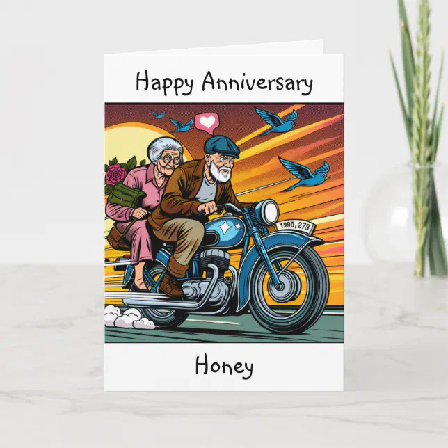 Happy Anniversary Honey | Adventurous Couple Card | Zazzle