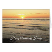 Happy Anniversary Honey Ocean Sunset Card (Front Horizontal)