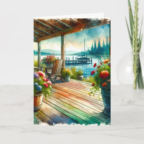 Happy Anniversary Honey  Pretty Lakehouse View Card