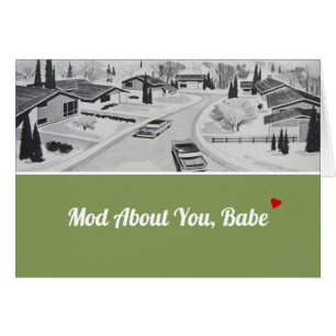 Happy Anniversary Husband Mid-Century Modern Cards