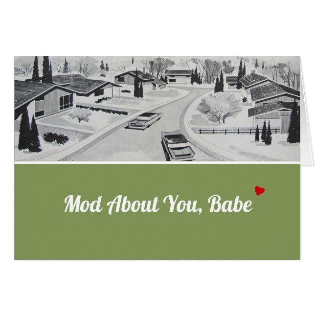 Happy Anniversary Husband Mid-Century Modern Cards (Front Horizontal)