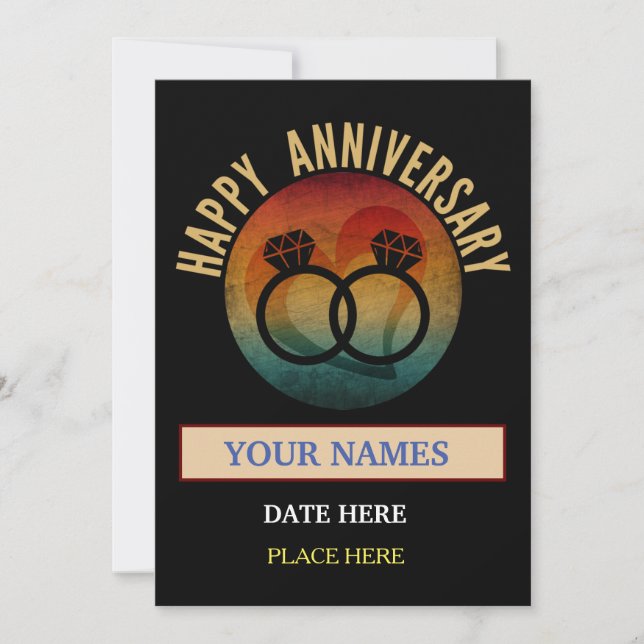 happy anniversary  invitation (Front)