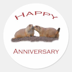Happy Anniversary Kiss Classic Round Sticker