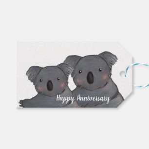 Happy Anniversary koala husband & wife Gift Tags