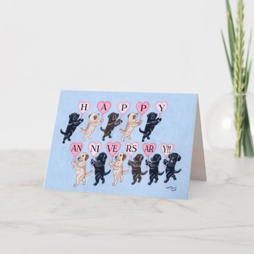 Happy Anniversary Labradors Card