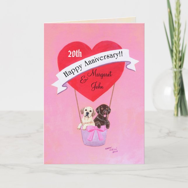 Happy Anniversary Labradors Card (Front)