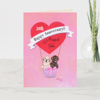 Happy Anniversary Labradors Card