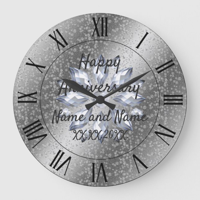 Happy anniversary Large Clock (Front)