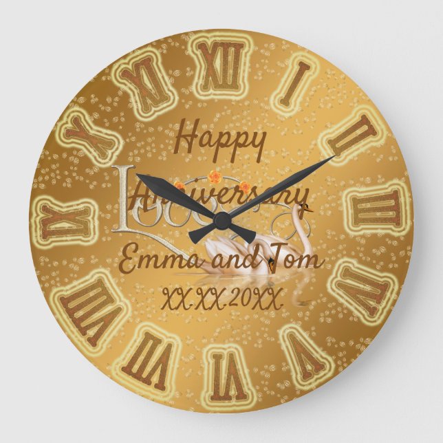 Happy anniversary Large Clock (Front)