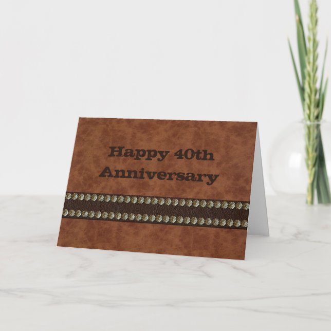 Happy Anniversary Leather Card (Front)