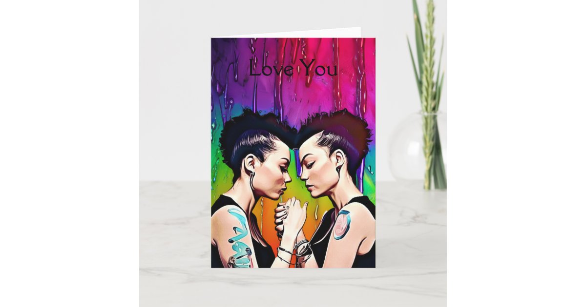 Happy Anniversary Lesbian Couple Card | Zazzle