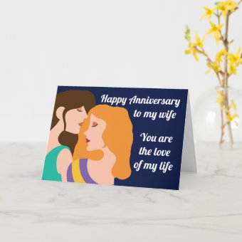 Happy Anniversary Lesbian Couple Two Women Card | Zazzle