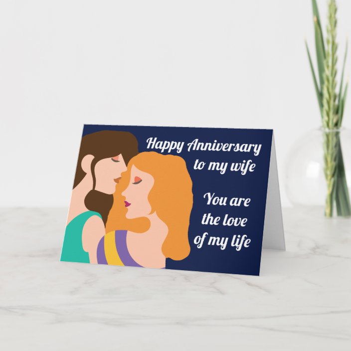 Happy Anniversary Lesbian Couple Two Women Card | Zazzle.com