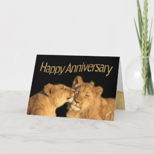 Happy Anniversary - Lion Pair, Zambezi National Pa Card