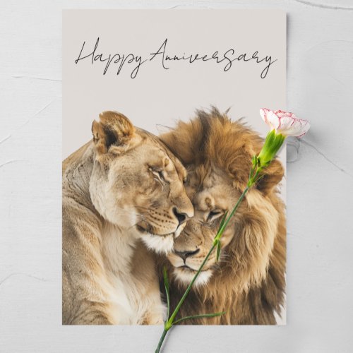 Happy Anniversary Lions Safari Animal Card