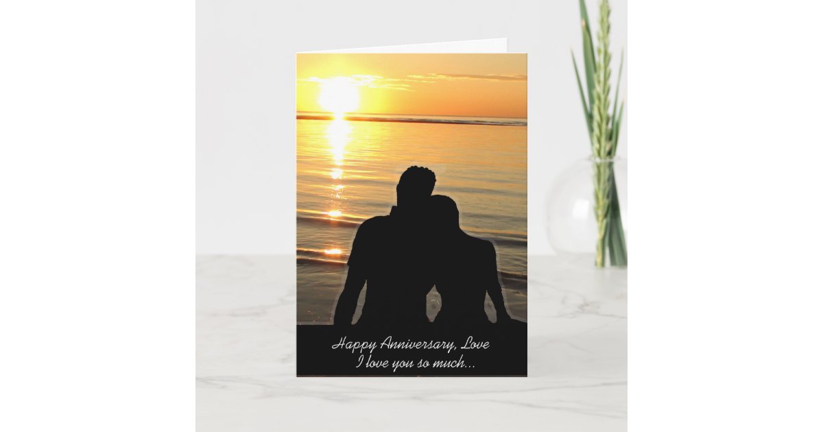 Happy Anniversary Love, Ocean Sunset Card | Zazzle