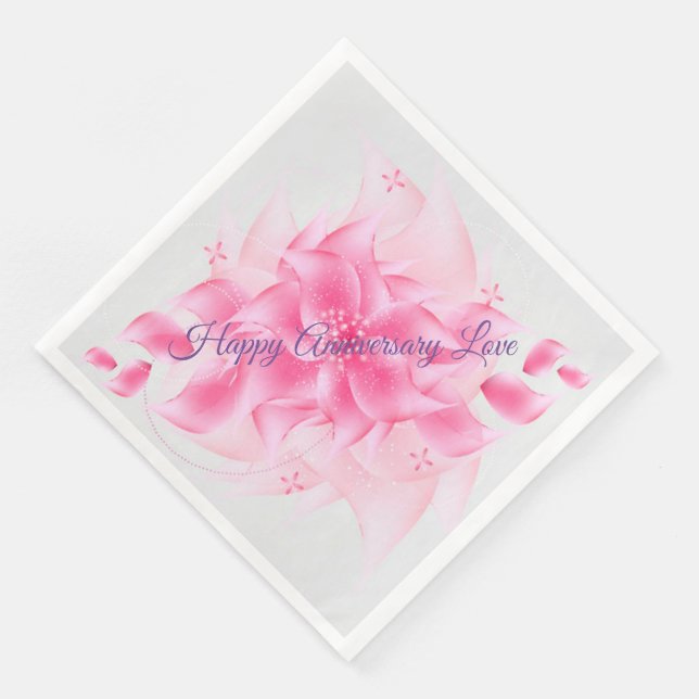 Happy Anniversary Love Paper Dinner Napkins (Corner)