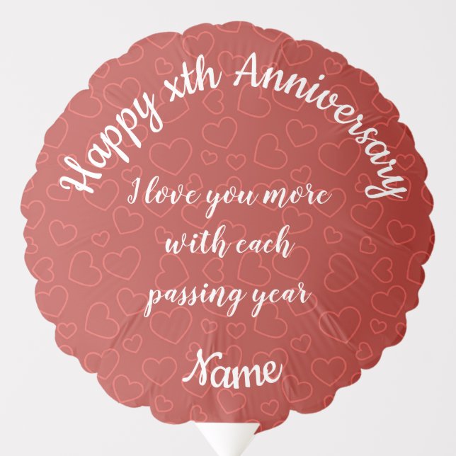 Happy Anniversary Love You Personalized Balloon (Front)
