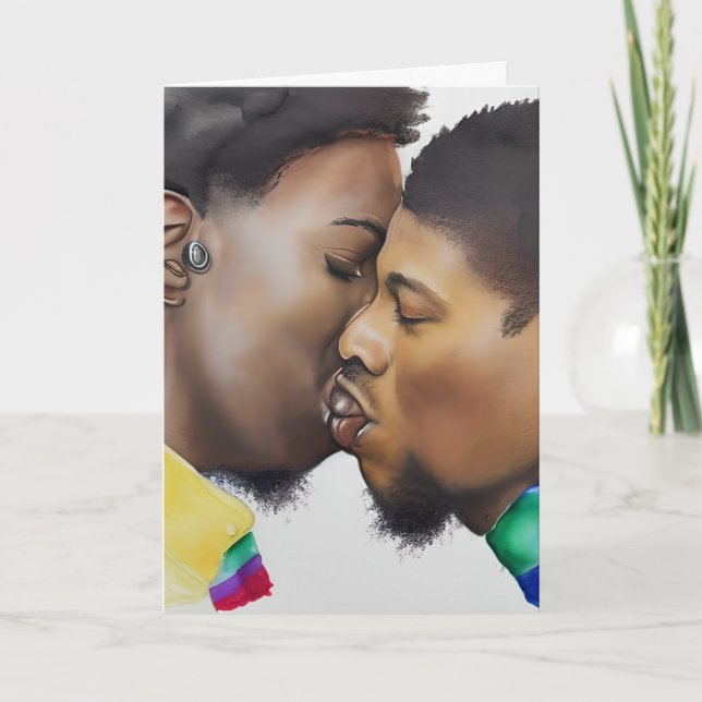 Happy Anniversary Lover LGBTQIA+ Gay Men Card (Front)