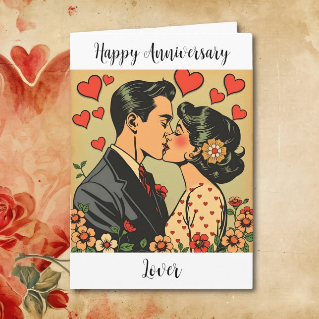Happy Anniversary Lover | Retro Pop Art Card (Creator Uploaded)