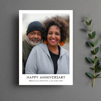 Happy Anniversary Modern Photo Card
