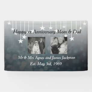 Happy Anniversary Mom and Dad Old and New Photo Banner