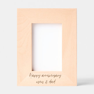 Happy anniversary mom & dad typography engraved frames
