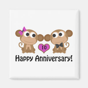 Happy Anniversary Monkeys Magnet