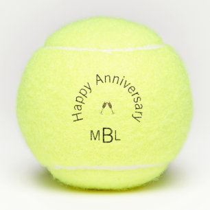 Happy Anniversary Monogram Champagne Penn Tennis Balls