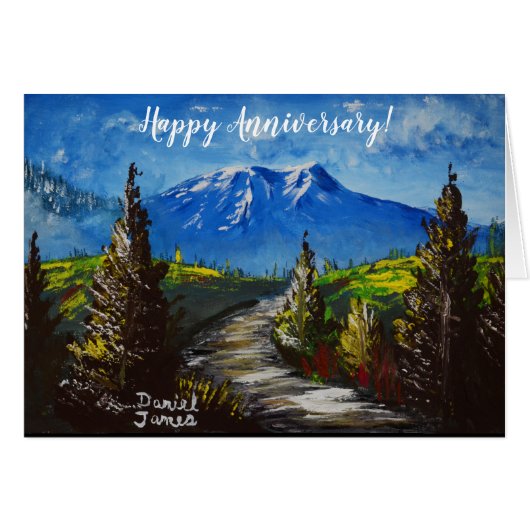 Happy Anniversary Mountain Path Cards (Front Horizontal)
