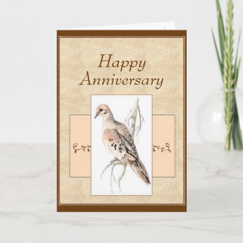 Happy Anniversary Mourning Dove Turtle Dove  Card