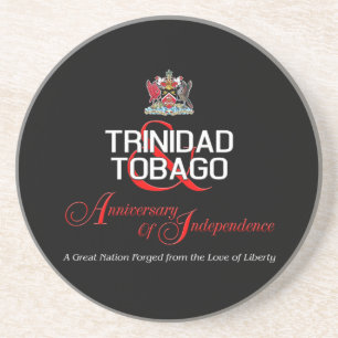 Happy Anniversary of Independence T&T Sandstone Coaster