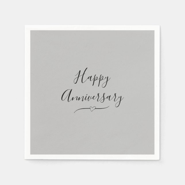 Happy Anniversary on Silver Napkins (Front)