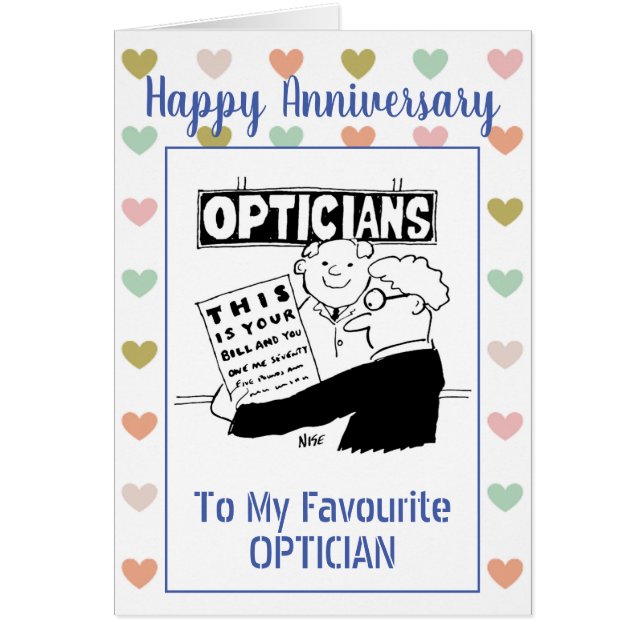 Happy Anniversary Optician Cards (Front)