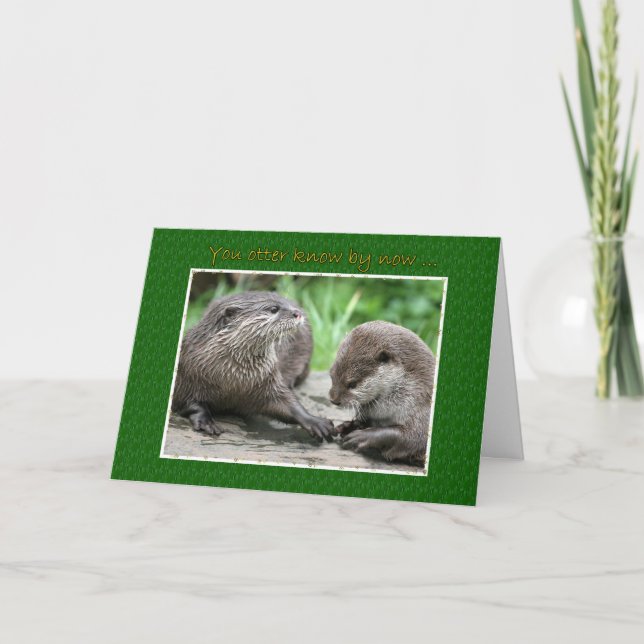 Happy Anniversary Otter Couple Card (Front)