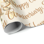 Happy Anniversary Paper Gift-wrap<br><div class="desc">The creamy apricot  background can be switched to any color of your choice. The happy anniversary text can be switched to any message. Or text is removable.</div>