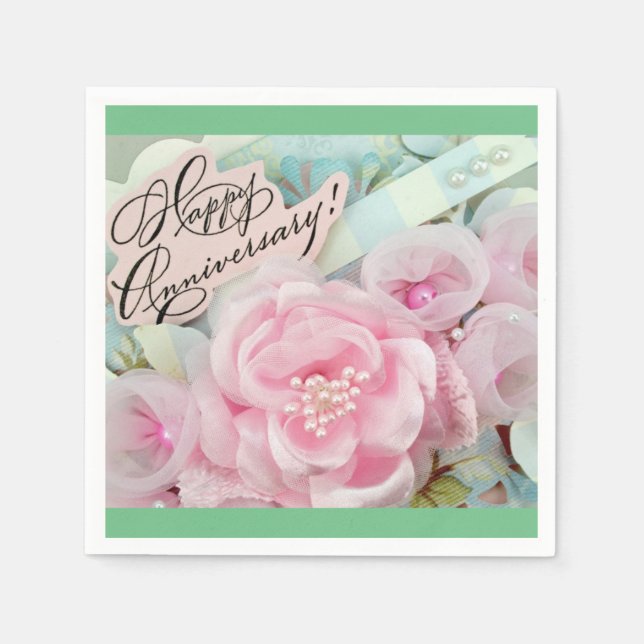 Happy Anniversary Paper Napkins (Front)