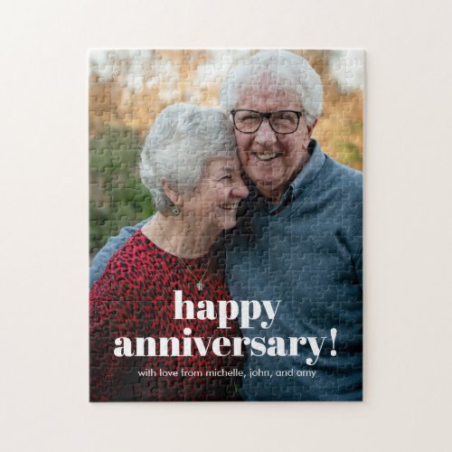 Happy Anniversary Parents Wedding Keepsake Photo Jigsaw Puzzle