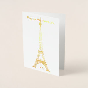 Happy Anniversary Paris Eiffel Tower Foil Card