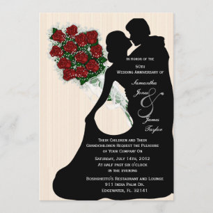 Happy Anniversary Party White Wedding Dancing Invitation