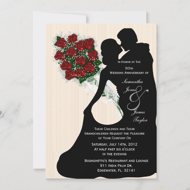 Happy Anniversary Party White Wedding Dancing Silo Invitation (Front)